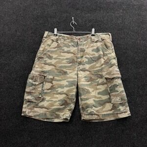 Ruff Hewn Mens 34 Camo Cargo Shorts Outdoor Utility Gorpcore Workwear